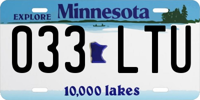 MN license plate 033LTU