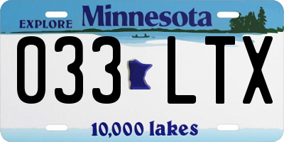 MN license plate 033LTX