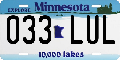 MN license plate 033LUL