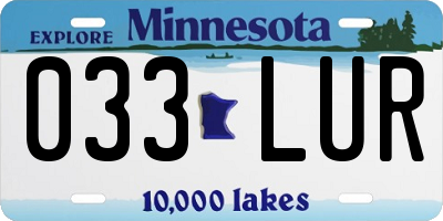 MN license plate 033LUR
