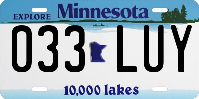 MN license plate 033LUY