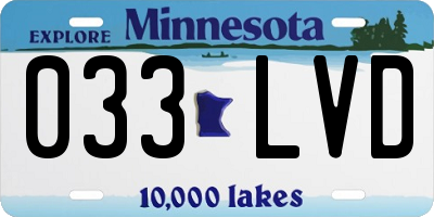 MN license plate 033LVD