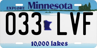 MN license plate 033LVF