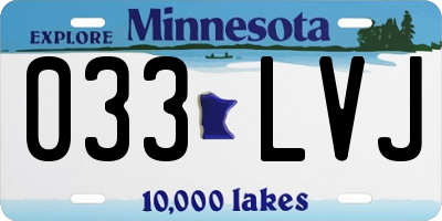 MN license plate 033LVJ
