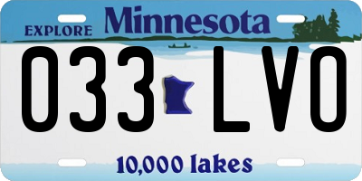 MN license plate 033LVO