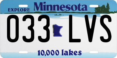 MN license plate 033LVS