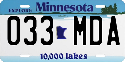 MN license plate 033MDA
