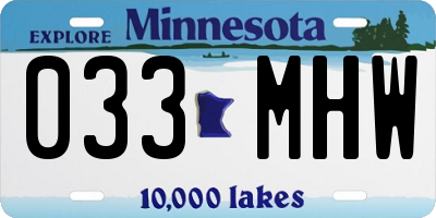 MN license plate 033MHW