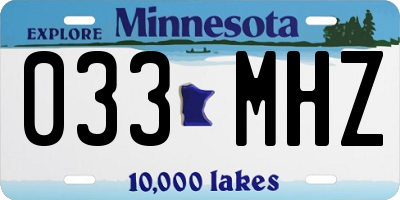 MN license plate 033MHZ