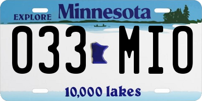 MN license plate 033MIO