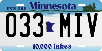 MN license plate 033MIV