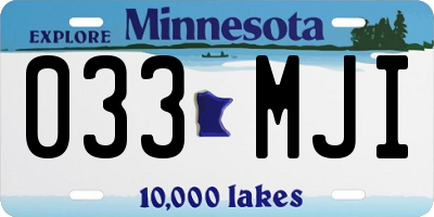 MN license plate 033MJI