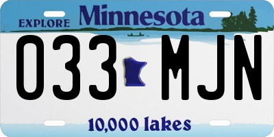 MN license plate 033MJN