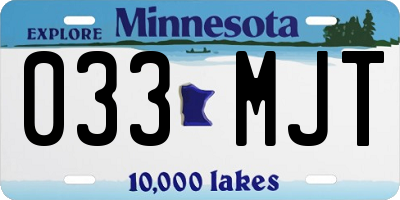 MN license plate 033MJT