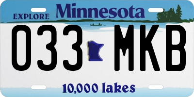MN license plate 033MKB