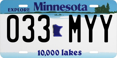 MN license plate 033MYY