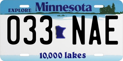 MN license plate 033NAE