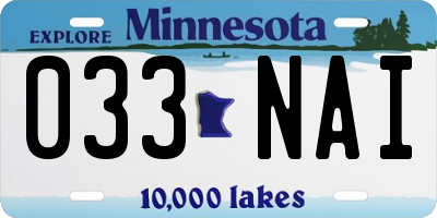 MN license plate 033NAI