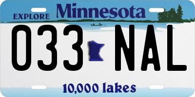 MN license plate 033NAL