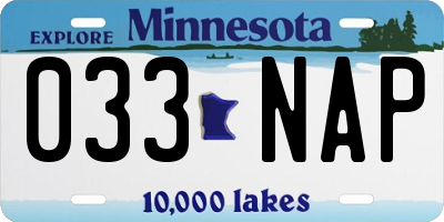 MN license plate 033NAP