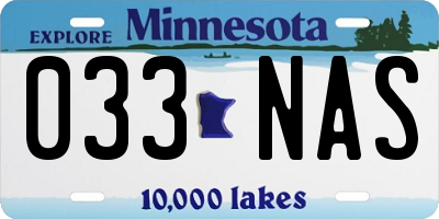 MN license plate 033NAS