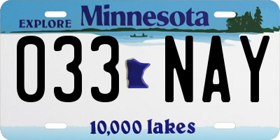 MN license plate 033NAY