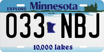 MN license plate 033NBJ