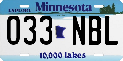 MN license plate 033NBL