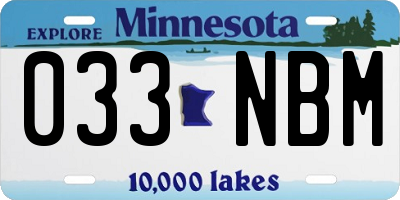 MN license plate 033NBM