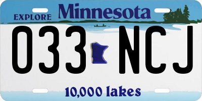 MN license plate 033NCJ