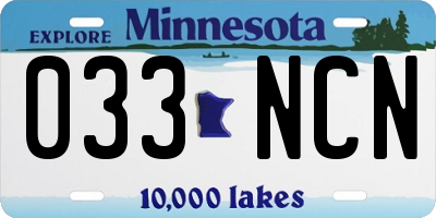 MN license plate 033NCN