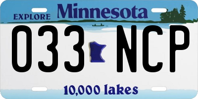 MN license plate 033NCP