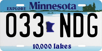 MN license plate 033NDG