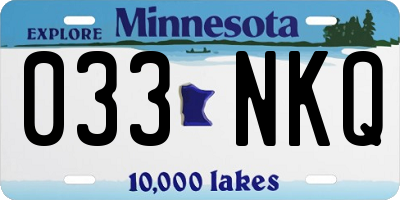MN license plate 033NKQ