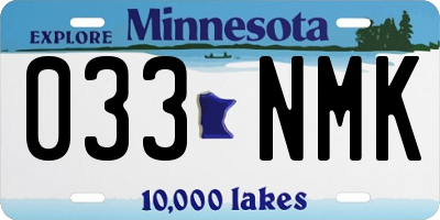 MN license plate 033NMK