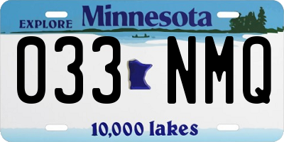 MN license plate 033NMQ