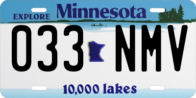 MN license plate 033NMV