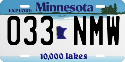 MN license plate 033NMW
