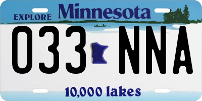 MN license plate 033NNA