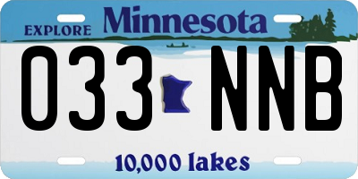 MN license plate 033NNB