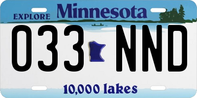 MN license plate 033NND