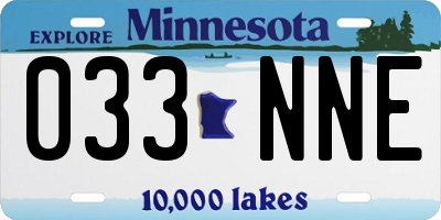 MN license plate 033NNE