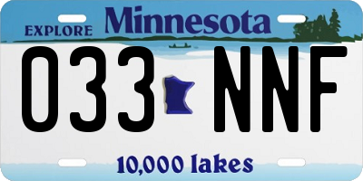 MN license plate 033NNF