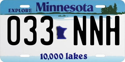 MN license plate 033NNH