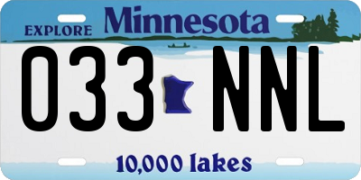 MN license plate 033NNL