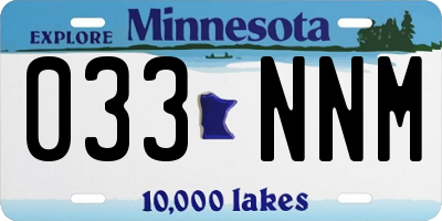 MN license plate 033NNM