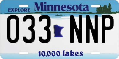 MN license plate 033NNP