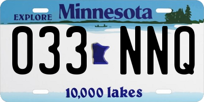 MN license plate 033NNQ