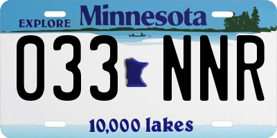 MN license plate 033NNR