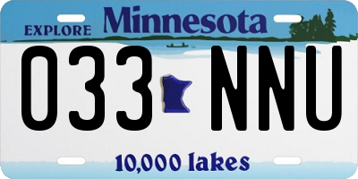 MN license plate 033NNU